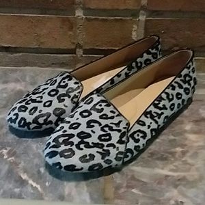 NWOT Talbots Cowhair Flats FIRM